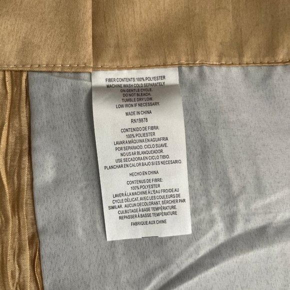 Sets of 2 Custom 39.5W X 96L Gold/Tan Double Lined Room-darkening Curtains - Picture 6 of 7